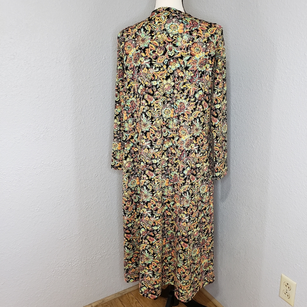NWT LulaRoe Neon Floral Print Sarah Duster - Picture 7 of 7